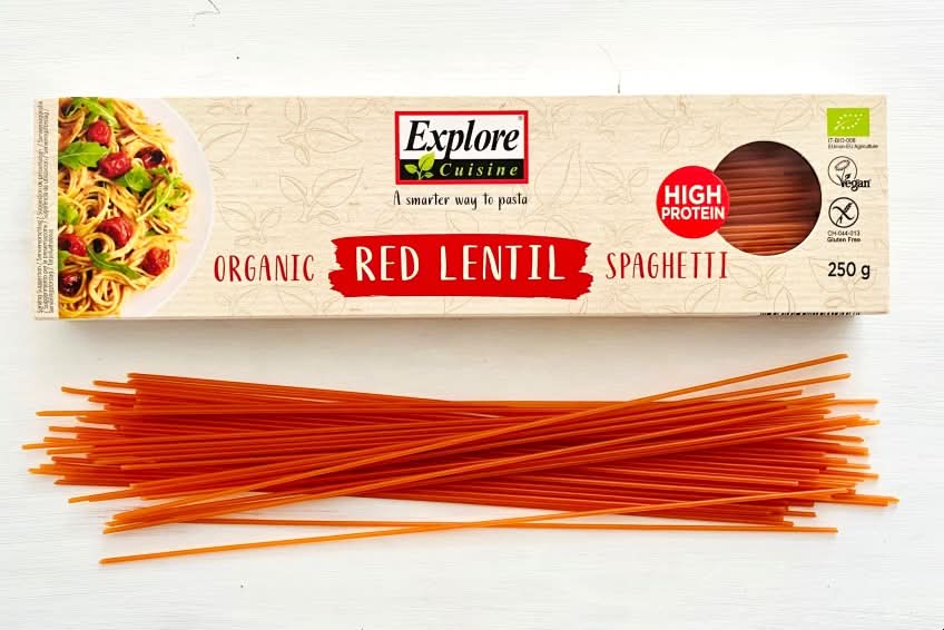 Spaghetti aus roten Linsen -glutenfrei-